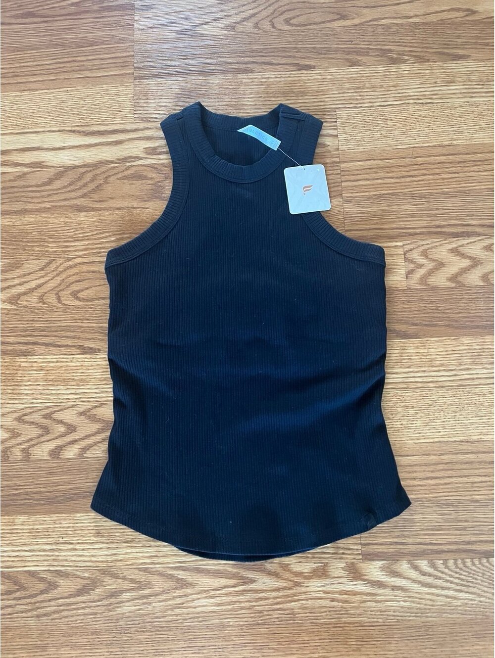 Fabletics black ribbed tank NWT Size Medium